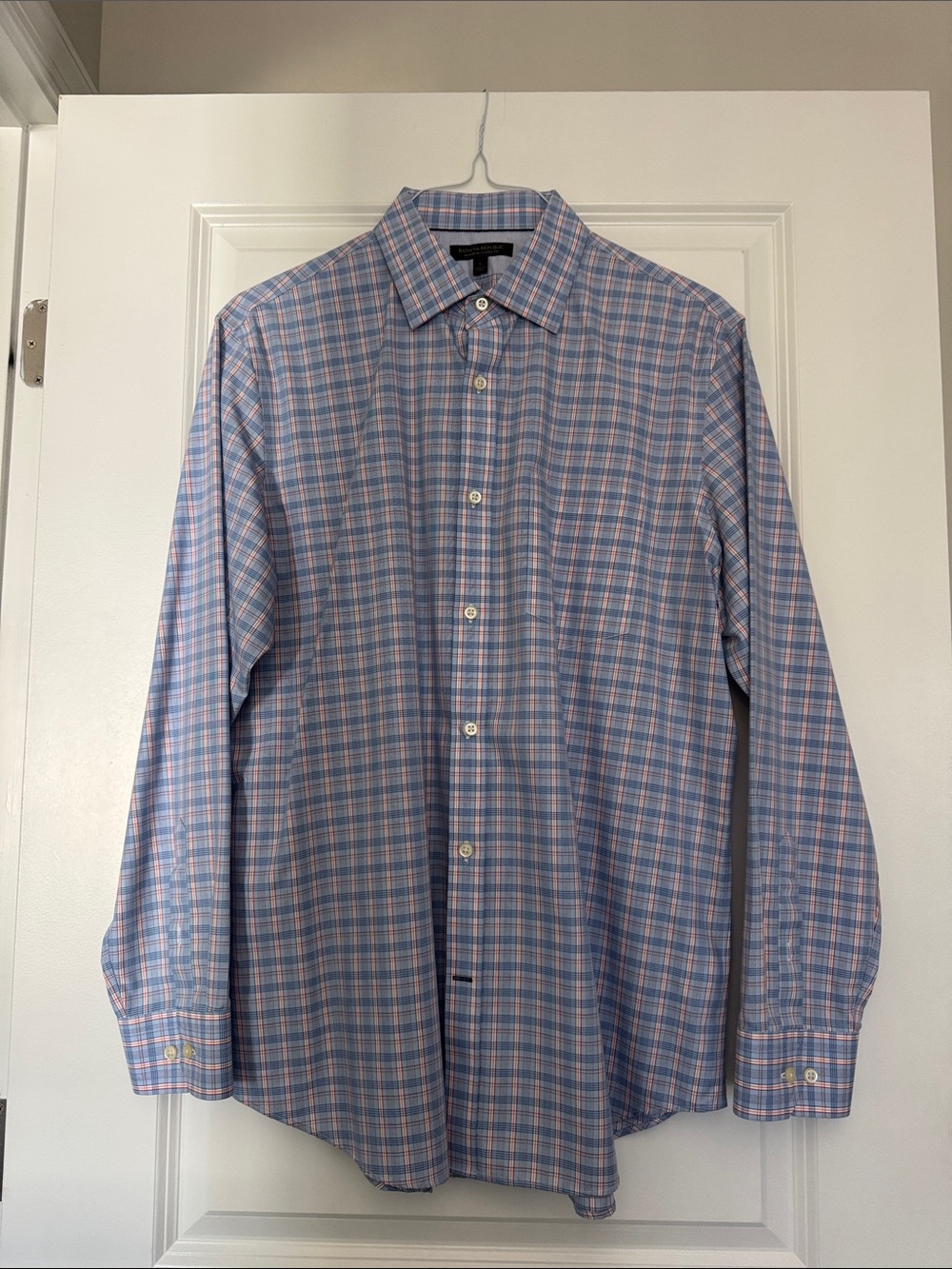Banana Republic Blue Plaid Dress Shirt